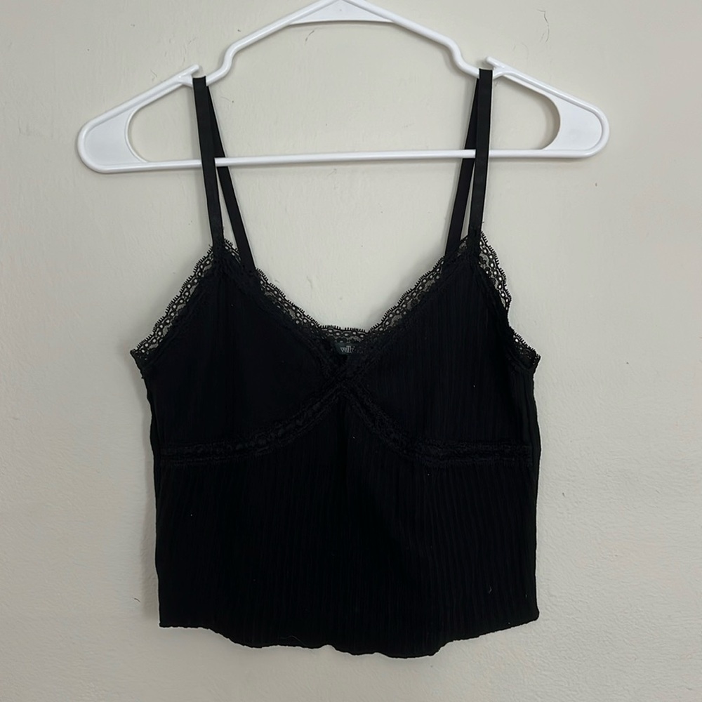 Wild Fable Black Lace Trim tank top size small